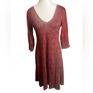 ToadampCo Rosalinda Dress Womens Size S Red Print Samba Knit Stretch Outdoors